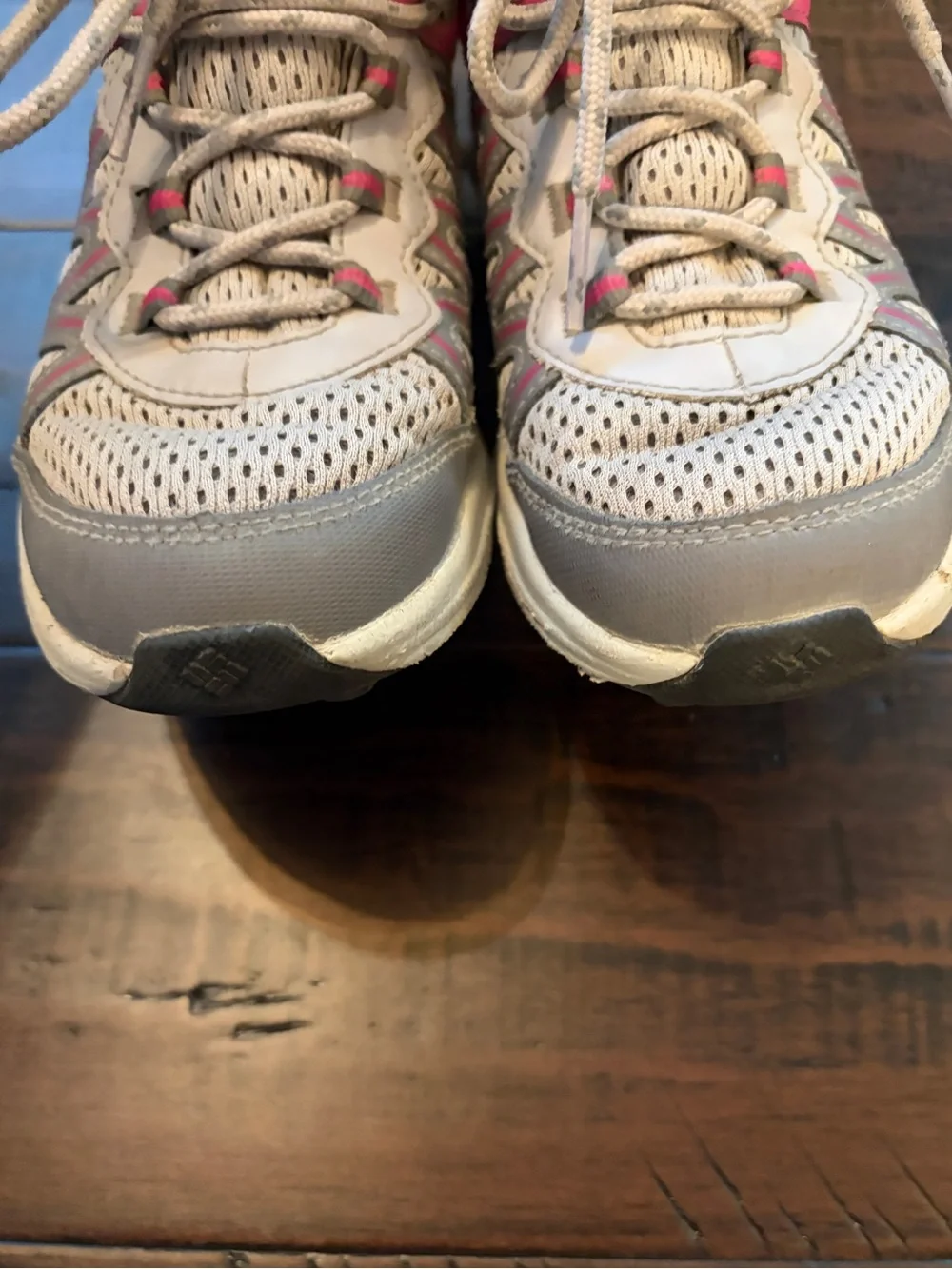 Columbia Light Gray and Pink Youth Hiking Shoe trail outdoors active camping - Picture 4 of 11